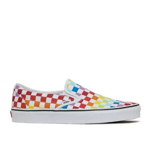 Vans Classic Slip-On Canvas Rainbow‎ Checkerboard Slip-on Unisex Shoes M4.5 / W6